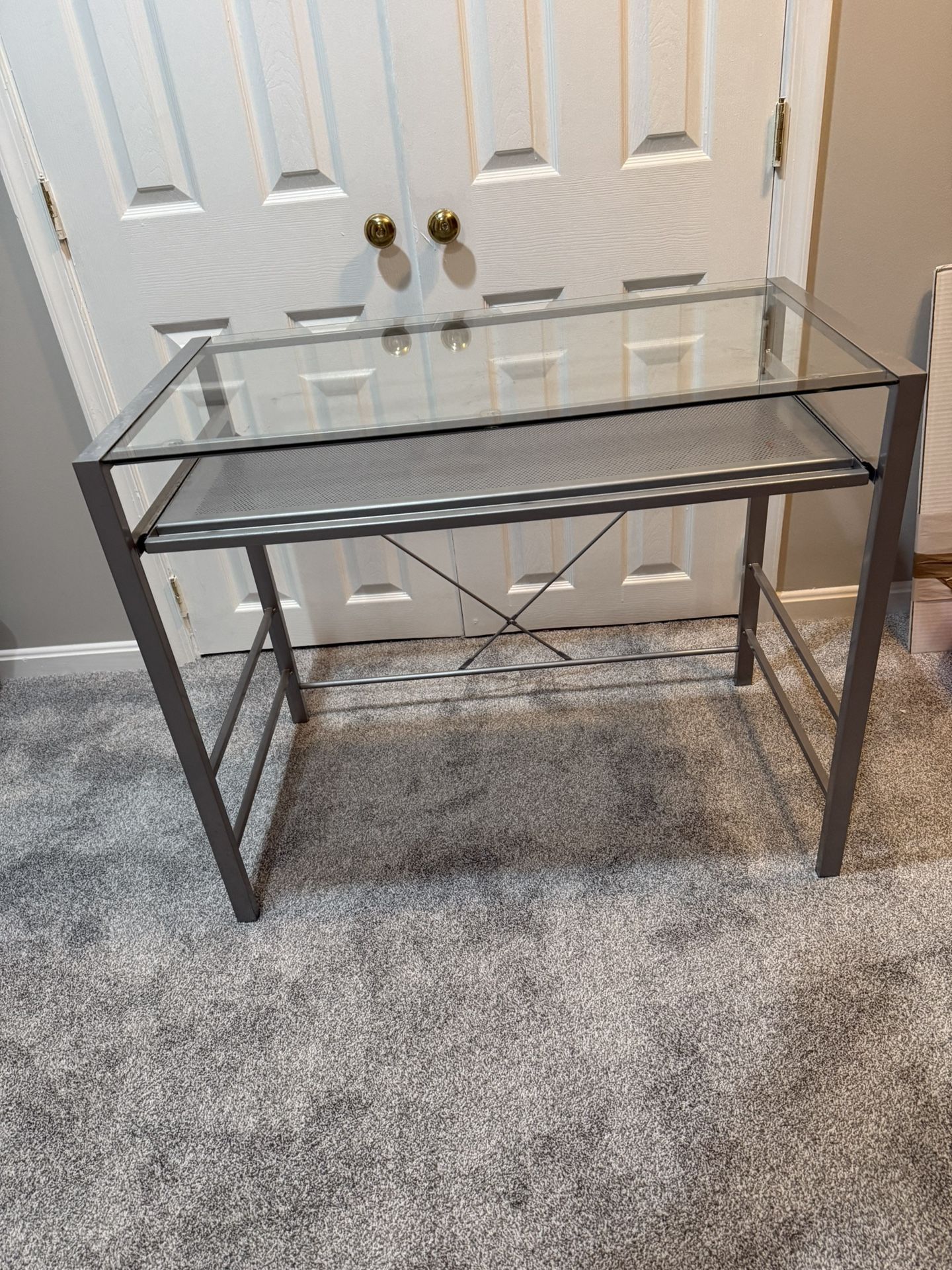 Glass and Metal Desk