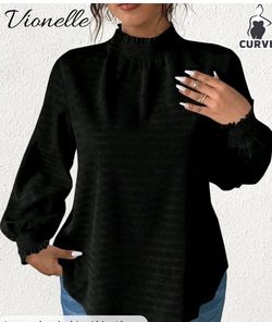 Long Sleeve Black Blouse