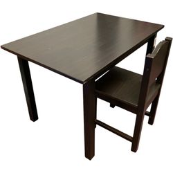 Dark Wood Table with 1 Chair