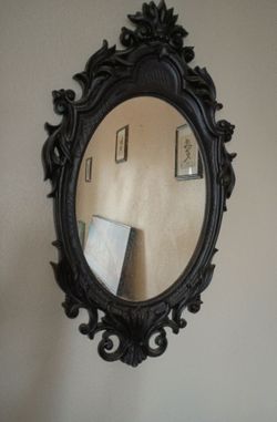 Ornate Black Baroque style wall Mirror
