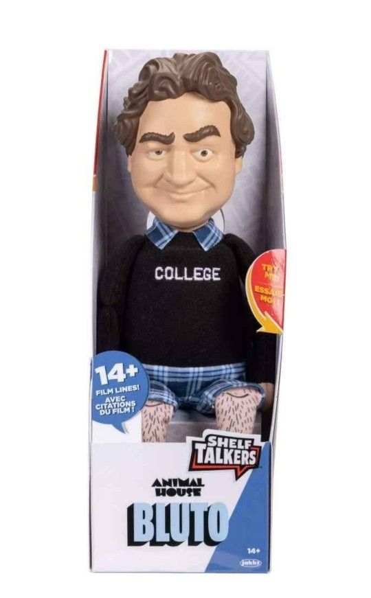NEW! Animal House Movie Bluto Jim Belushi Pull String Shelf Talker, plays over 14 film lines, 12"
