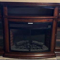 TV Stand With Chimney/ Mueble
