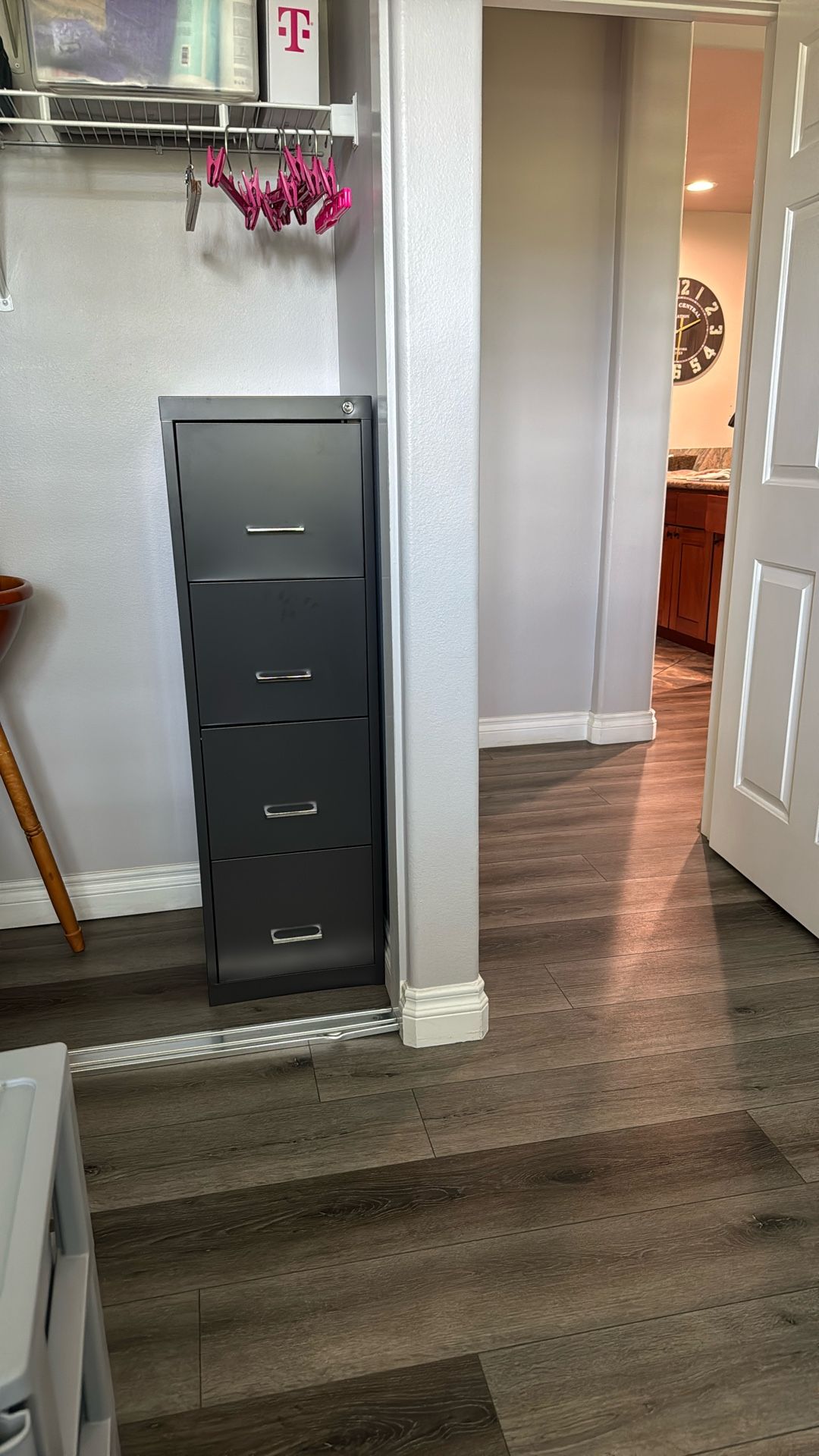 New 4 Drawers, Gray File Cabinet With Lock And Key