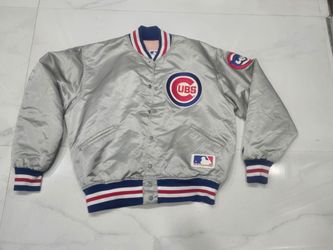 MINT! 1985 CHICAGO CUBS FELCO MADE IN USA SILVER WARM UP JACKET  MLB RARE