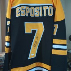 Jsa Signed Phil Esposito All Numbers And Letters Sewn On Jersey Excellent Condition Size Extra Large 