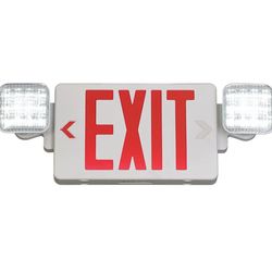 TANLUX Red Exit Sign with Emergency Lights, LED Battery Backup, UL Listed, 12...