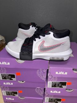 Size 9.5 or 12 - Nike Lebron Witness 8 White University Red Black Basketball Shoes