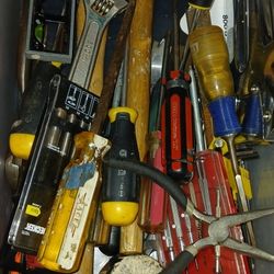 Bin of Miscellaneous Tools And Stuff