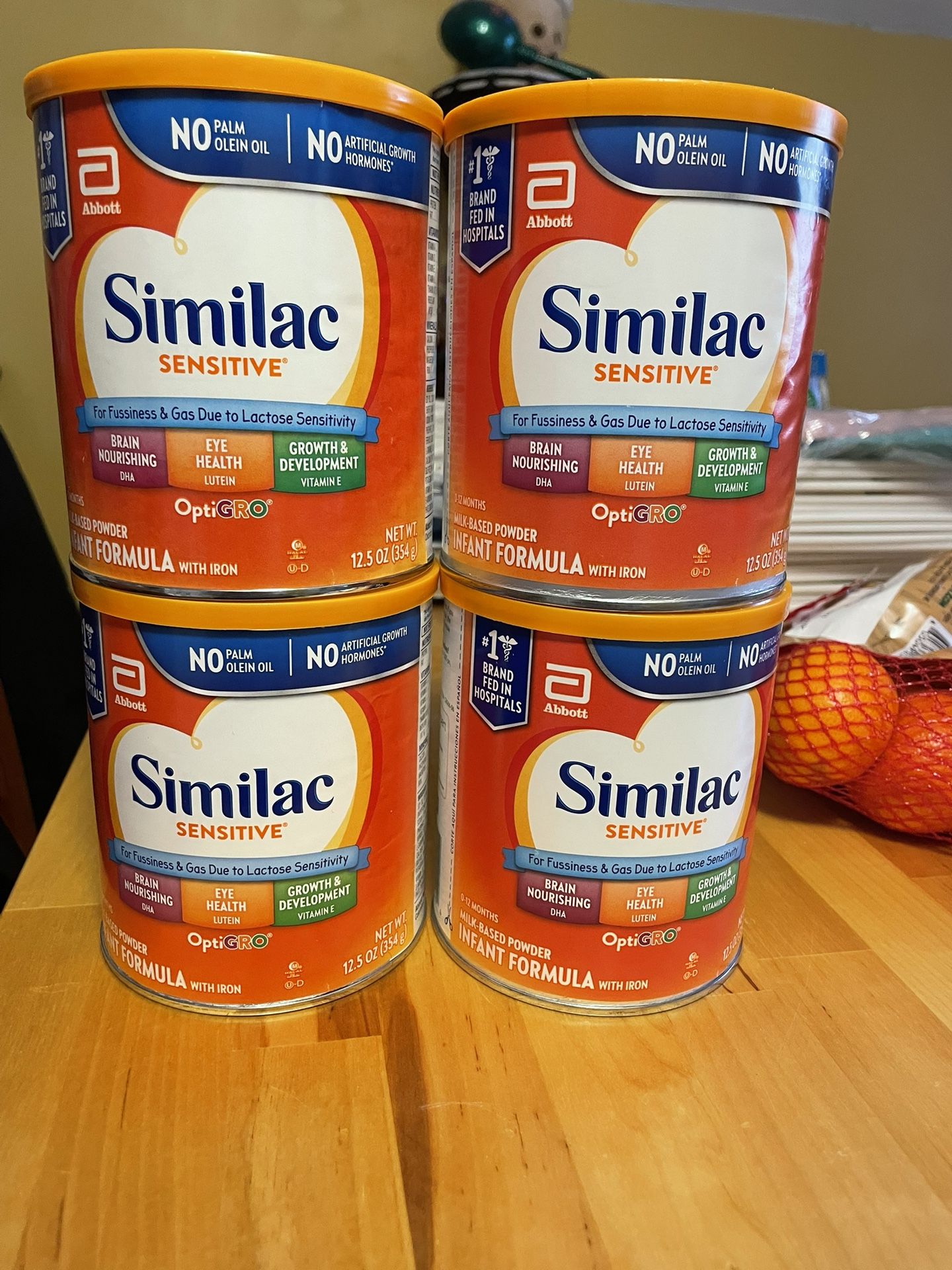 4 UNOPENED CANS OF SIMILAC SENSITIVE