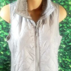 LL Bean Fleece Lined Fitness Vest Women’s Size Small Regular Gray