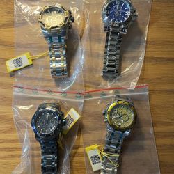 4 New INVICTA Mens Watches