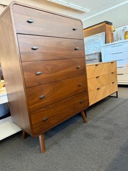 Real Wood Mid Century Modern Style Dresser Chest MCM 