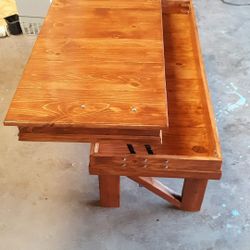 Custom Coffee Table All Pine With Epoxy And Cherry Oak Stain 400$