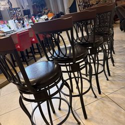 set of 8 beautiful heavy bar stools
