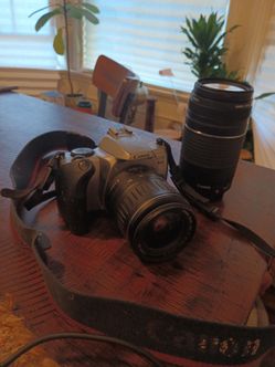 Canon EOS 35mm Film SLR Camera with Two Lenses
