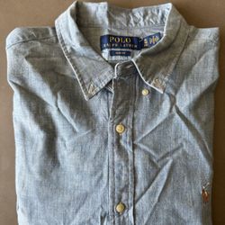 Slim fit Polo by Ralph Lauren Light Blue Casual Shirt XL