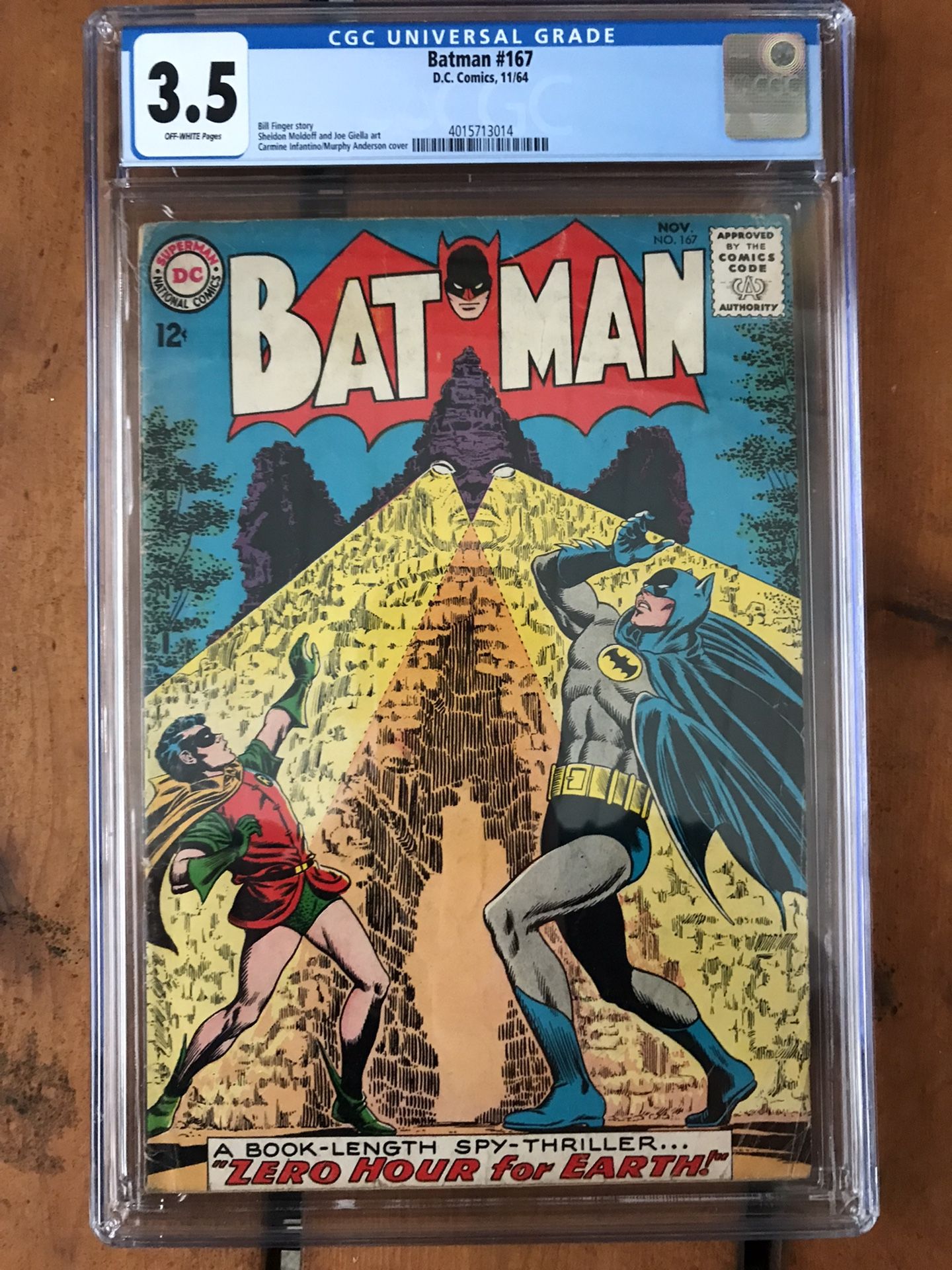 Batman #167 (1964) CGC 3.5 — Bill Finger “Zero Hour for Earth” Story; Infantino