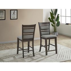 Brand new wood sturdy gray counter height stools set of 2