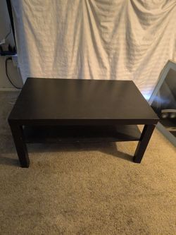 Dark Brown Coffee Table with Lower Shelf