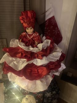 Red & White Decorative Doll