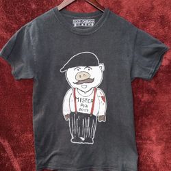 CV#1 Dolce & Gabbana Mister Pig Graphic Tee Size Small Rare No Sleeve Piping