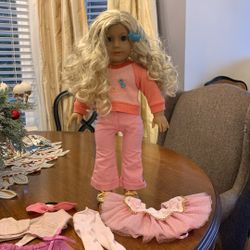 American Girl Doll Blonde With Curly Hair