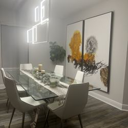 Modern Dining Table With 6 Chairs 