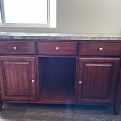 Wooden Cabinet With Marble Top