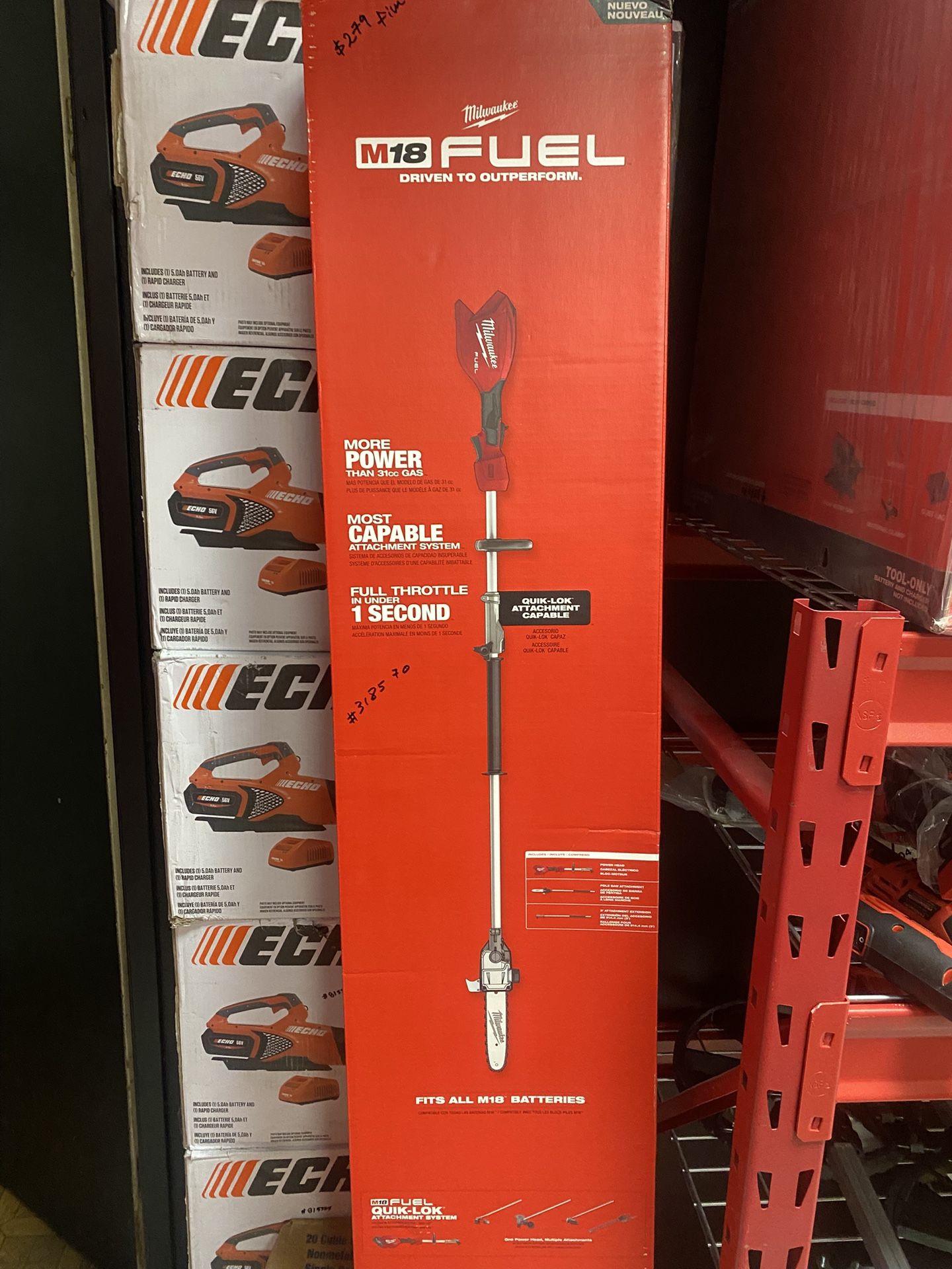 Milwaukee M18 FUEL 18V 10 in. Brushless Cordless Battery Powered Pole Saw with QUIK-LOK Attachment Capability (Tool-Only)