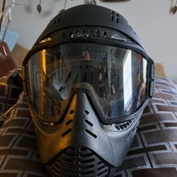 JT Full Coverage Headshield Goggles Black With Chinstrap Paintball Helmet 