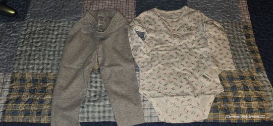 NWT Carter’s Floral Bodysuit & Grey Pants Set (18M)