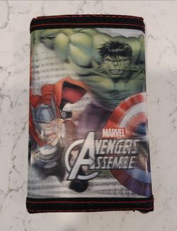 Marvel Avengers Trifold Wallet Blue Graphic Print Zipper Card & Photo Holder