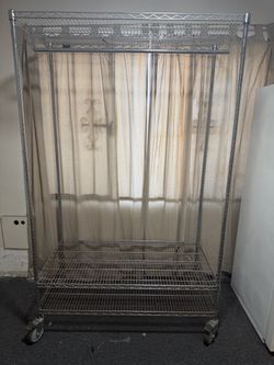 Chrome Wire Shelving Rack on Wheels