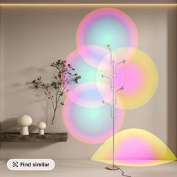 TACAHE RGBW Halo Projector Floor Lamp - 4000K LED with Replaceable Color Filters