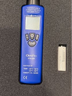 OmniPro H16-200 Temperature Humidity Wet Bulb (WBT) Dew Point Meter Hygrometer