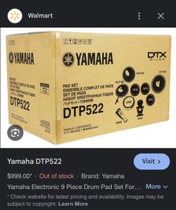 9 Piece Yamaha DTP522 Electronic Drum Set