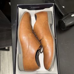 Jousen Milan men’s brown dress shoes (size 10.5).
