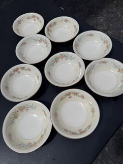 Set of 9 Homer Laughlin Eggshell Nautilus Bowls (Ferndale Pattern)