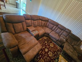 Brown Sectional Recliner Sofa
