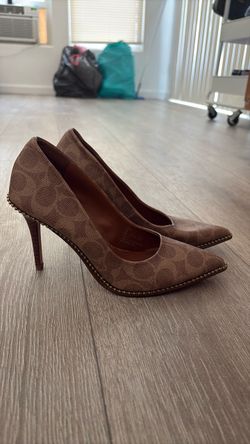 Coach Signature Monogram Pointed-Toe Pumps