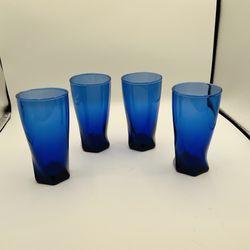 Blue Modern Tumbler Glasses - Set of 4