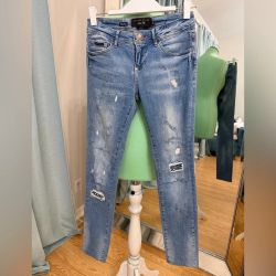 Philipp Plein Slim Fit Distressed Jeans, Size 27