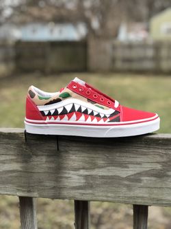 Red Bape Vans Done By Me!! multiple Sizes Available 🔥