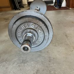 Curl Bar Weight Lift (70lbs + Bar) + Free 30lbs Dumbbells Set 