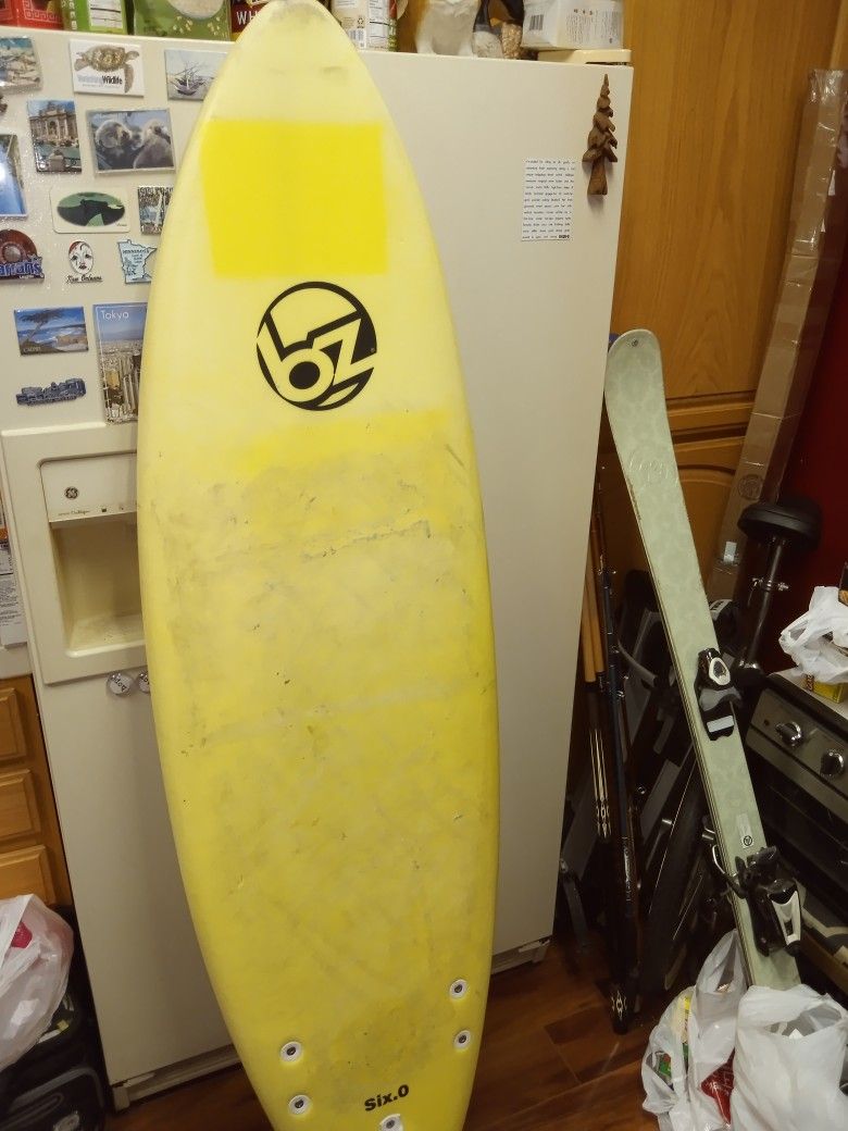 BZ Six.0 Soft Deck Surfboard VTG 6' Long Durable Lightweight