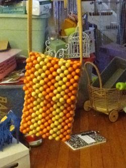 Beaded Tote Bag Orange and Yellow