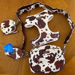 Cow Print Dog Walking Set