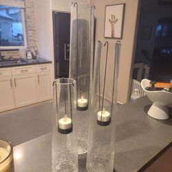 3 Votive Candle Glass Holders
