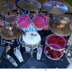Four Piece Crush Acrylic Red Drum Kit
