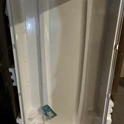 STORE+ 36 in. x 74 1/4 in. 1-Piece Direct-to-Stud Alcove Shower Back Wall in White 